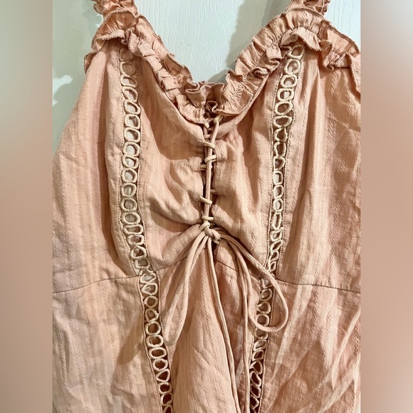 NWT Urban Outfitters Kiss The Sky Layla Pink Lace-Up Dress - Picture 4 of 6